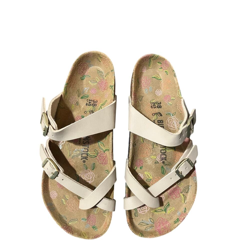 Birkenstock Mayari Sandcastle Floral Footbed Sandals Womens 7 38 EU Regular Fit